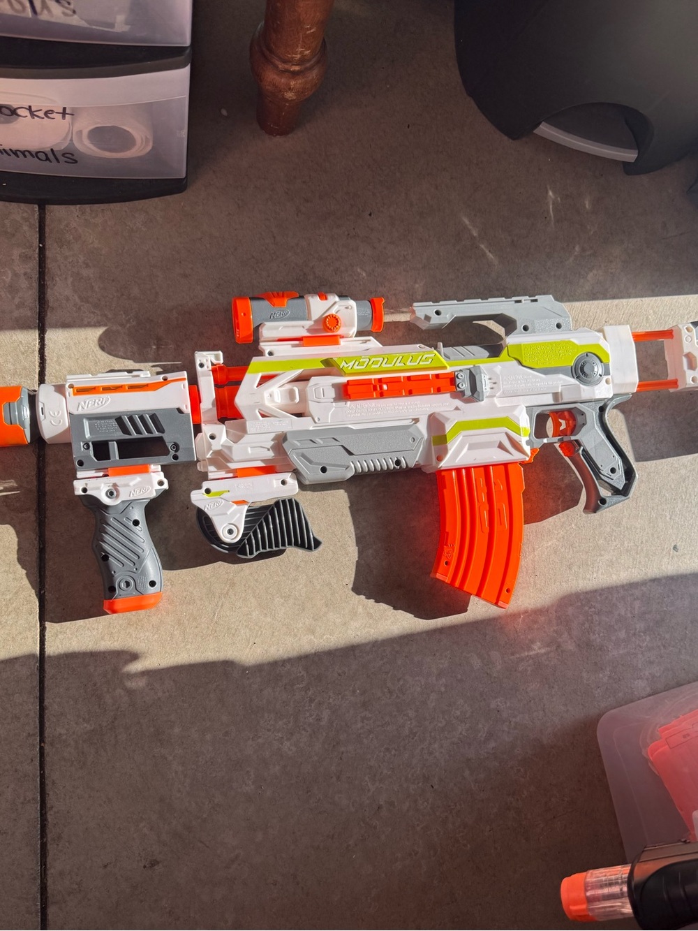 Nerf White, Orange & Gray Modular Foam Dart Blaster